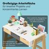 Bellabino 'Campo' Kinderschreibtisch, weiß, 4-fach höhenverstellbar 56-75 cm, Jugendschreibtisch mit 2 Schubladen und 3 Aufbewahrungsfächern, 75x63x93 cm Bild 3