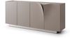 KAWOLA Sideboard EMMA Kunstleder grau Fuß Edelstahl gebürstet 78 x 42 x 180 cm Bild 3