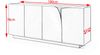 KAWOLA Sideboard EMMA Kunstleder grau Fuß Edelstahl gebürstet 78 x 42 x 180 cm Bild 4