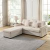 Ecksofa mit Ottoman 98x51 cm – LED-Beleuchtung, Cordstoff in Beige Bild 2