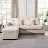 Ecksofa mit Ottoman 98x51 cm – LED-Beleuchtung, Cordstoff in Beige Bild 5