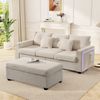 Ecksofa mit Ottoman 98x51 cm – LED-Beleuchtung, Cordstoff in Beige Bild 1