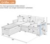 Ecksofa mit Ottoman 98x51 cm – LED-Beleuchtung, Cordstoff in Beige Bild 4