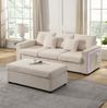 Ecksofa mit Ottoman 98x51 cm – LED-Beleuchtung, Cordstoff in Beige Bild 3