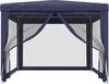 vidaXL Partyzelt mit 4 Mesh-Seitenwänden Blau 3x4 m HDPE 319232 Bild 3