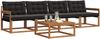 vidaXL Outdoor-Sofagarnitur mit Kissen 5 pcs Natürlich und Schwarz 3369163 Bild 3