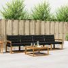 vidaXL Outdoor-Sofagarnitur mit Kissen 5 pcs Natürlich und Schwarz 3369163 Bild 1