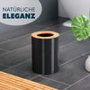 Kosmetikeimer SEGNO aus Bambus und Kunststoff | Abfalleimer | Mülleimer 5,5 Liter, schwarz Bild 2