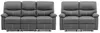 Vente-unique - CANBY Couchgarnitur Kunstleder Grau - B 90 cm x H 95 cm x L 133 cm183 cm Bild 2