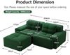 Flieks 2-Sitzer Sofa, Modular L-Form Schlafsofa, Tiefsofa Loveseat mit Ottoman & 2 Kissen, Cord, Grün Bild 4