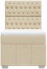 vidaXL Boxspringbett mit Matratze Creme 90x190 cm Stoff 3291535 Bild 4