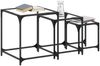 vidaXL Satztische 3 Stk. mit Glasplatte Transparent Stahl 845986 Bild 3