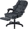 Bürostuhl mit Fußstütze und flexiblen 3-Punkt-Armlehnen ergonomischer Schreibtischstuhl im Lederoptik-Design mit einer verstellbaren Rückenlehne für gesündere Sitzhaltung Schwarz Bild 4
