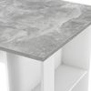 Bartisch Danderyd 120x60x106 cm mit 3 Ablagefächern Weiß/Betonoptik [en. casa] Bild 5