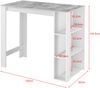 Bartisch Danderyd 120x60x106 cm mit 3 Ablagefächern Weiß/Betonoptik [en. casa] Bild 3