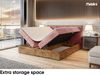 MEBLINI Boxspringbett LOFTY 2 180x200 cm mit Bettkasten - H3/Rosa Samt Polsterbett - Doppelbett mit Topper & Taschenfederkern-Matratze Bild 5