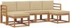 vidaXL Outdoor-Sofagarnitur 6 pcs Natur und Beige Holzwerkstoff 3366766 Bild 2