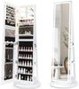 Schmuckschrank mit Spiegel Schmuck Spiegelschrank mit verstellbaren LED-Leuchten 54,5 x 54,5 x 160 cm Weiß Bild 2