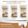 Schmuckschrank mit Spiegel Schmuck Spiegelschrank mit verstellbaren LED-Leuchten 54,5 x 54,5 x 160 cm Weiß Bild 5