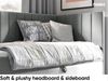 MEBLINI Kinderbett mit Bettkasten MAYA 3 80x200 Rechts – H3/Grau Samt Gepolstert Einzelbett mit Matratze - Polsterbett mit Stauraum - Bett mit Kopfteil – Stauraumbett Bild 3