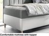 MEBLINI Kinderbett mit Bettkasten MAYA 3 80x200 Rechts – H3/Grau Samt Gepolstert Einzelbett mit Matratze - Polsterbett mit Stauraum - Bett mit Kopfteil – Stauraumbett Bild 4