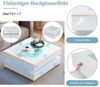 STILVORA Couchtisch Weiß mit stauraum Kaffeetish für Wohnzimmer Sofatisch 3 Schubladen&LED (Couchtisch mit Glastischplatte, 3 Schubladen, 1-St, mit LED-Leuchten, 3 Schubladen, Sofatisch), Couchtisch mit Glastischplatte Bild 4