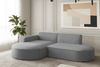 Ecksofa Designersofa PALMA XS in Stoff Opera Velvet Grau Ottomane Links Bild 3