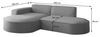 Ecksofa Designersofa PALMA XS in Stoff Opera Velvet Grau Ottomane Links Bild 2