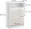 Schuhkipper Luca Weiß/Weiß Hochglanz 59 x 89.5 cm mit 2 Fächern Vicco Bild 3