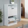 Schuhkipper Luca Weiß/Weiß Hochglanz 59 x 89.5 cm mit 2 Fächern Vicco Bild 5