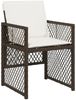 vidaXL 13-tlg. Garten-Essgruppe mit Kissen Braun Poly Rattan 3210861 Bild 4
