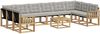 vidaXL Outdoor-Sofagarnitur mit Kissen 11 pcs Weiß und Hellgrau 3389929 Bild 2