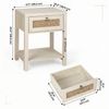 VOWNER Nachttisch Set 2er, Landhausstil Beistelltisch mit Schublade und Ablage (2-St), Böhmischer Sideboard für Schlafzimmer, Wohnzimmer Bild 2