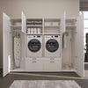 Roomart Waschmaschinenschrank SERIE-III Schrankwand 254 cm – 2 Geräte, Soft-Close | • Weiß Bild 5