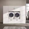 Roomart Waschmaschinenschrank SERIE-III Schrankwand 254 cm – 2 Geräte, Soft-Close | • Weiß Bild 3
