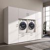 Roomart Waschmaschinenschrank SERIE-III Schrankwand 254 cm – 2 Geräte, Soft-Close | • Weiß Bild 2