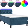 vidaXL Boxspringbett mit Matratze & LED Dunkelblau 90x190 cm Samt 3134559 Bild 2