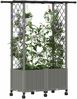 vidaXL Hochbeet mit Rankgitter und Dach Hellgrau 124,5 x 40 x 142 cm 3423032 Bild 3