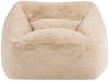 Icon Natalia Sitzsack Sessel für Erwachsene, Beige, Flauschiger Kaninchen Kunstfell Stoff, Riesen Sitzsack mit Füllung, Bean Bag Chair, Bequemer Sessel Wohnzimmer, Lounge, Schlafzimmer, Büro Bild 4