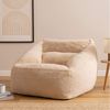 Icon Natalia Sitzsack Sessel für Erwachsene, Beige, Flauschiger Kaninchen Kunstfell Stoff, Riesen Sitzsack mit Füllung, Bean Bag Chair, Bequemer Sessel Wohnzimmer, Lounge, Schlafzimmer, Büro Bild 3
