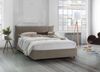 Dmora Almond Doppelbett, Bettkasten mit Stoffbezug, 100 % Made in Italy, Öffnung vorne, inklusive Matratze 160 x 190 cm, Taupe Bild 2