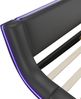 Merax Doppelbett 160 x 200cm Polsterbetten, Flachbett, Bodenbett, mit LED-Umgebungslicht, PU, Schwarz Bild 5