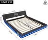 Merax Doppelbett 160 x 200cm Polsterbetten, Flachbett, Bodenbett, mit LED-Umgebungslicht, PU, Schwarz Bild 4