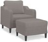 vidaXL Sessel mit Hocker Taupe 60 cm Stoff 3201134 Bild 2