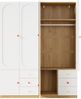 Merax 2-türiger Kleiderschrank(2er-Set), mit Schubladen, Schlafzimmer-Aufbewahrungsschrank, Kinderzimmermöbel, mit Kleiderstange, bunten Keramikgriffen, Weiß Bild 5