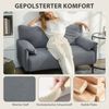 2-Sitzer-Sofa mit Stoffbezug & Metallbeinen, 127x72x84 cm, Grau Bild 4