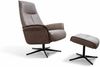KAWOLA Relaxsessel JOSIANE Drehsessel Lederfaserstoff anthrazit mit Hocker 107 x 87 x 78 cm Bild 3