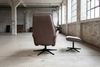 KAWOLA Relaxsessel JOSIANE Drehsessel Lederfaserstoff anthrazit mit Hocker 107 x 87 x 78 cm Bild 4