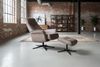 KAWOLA Relaxsessel JOSIANE Drehsessel Lederfaserstoff anthrazit mit Hocker 107 x 87 x 78 cm Bild 2