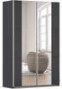 rauch Kleiderschrank, Schwebetürenschrank KRONACH, 2-türig, 2 Spiegeltüren teilaufgelegt, Grau metallic, 131 x 210 x 59 cm Bild 3